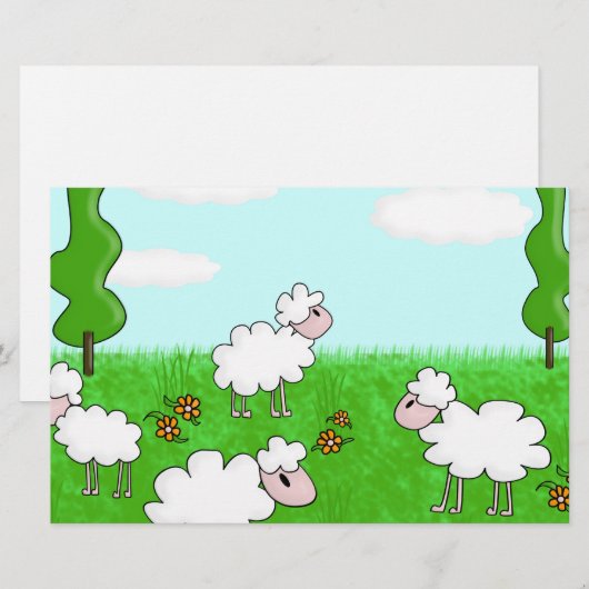 Schapen Briefpapier (Voorkant / Achterkant)