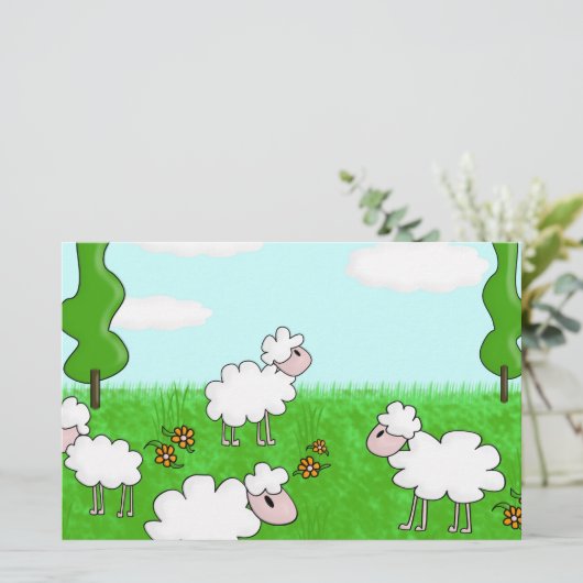 Schapen Briefpapier (Staand voorkant)