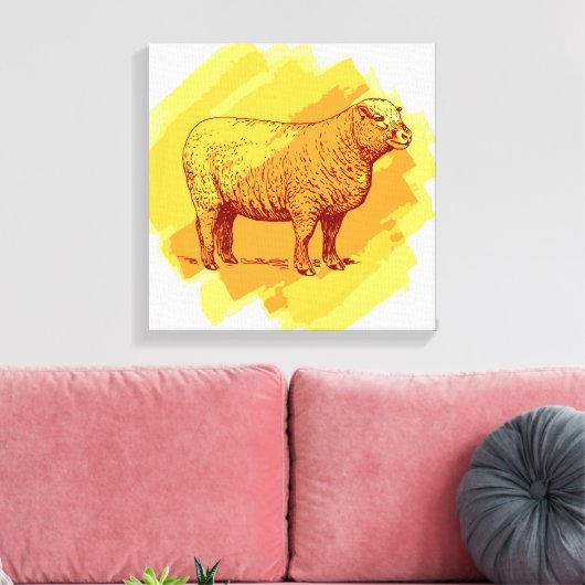  schapen canvas afdruk (Insitu (Woonkamer))