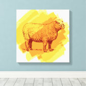  schapen canvas afdruk (Insitu (Houten vloer))