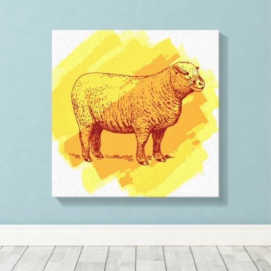  schapen canvas afdruk (Insitu (Houten vloer))