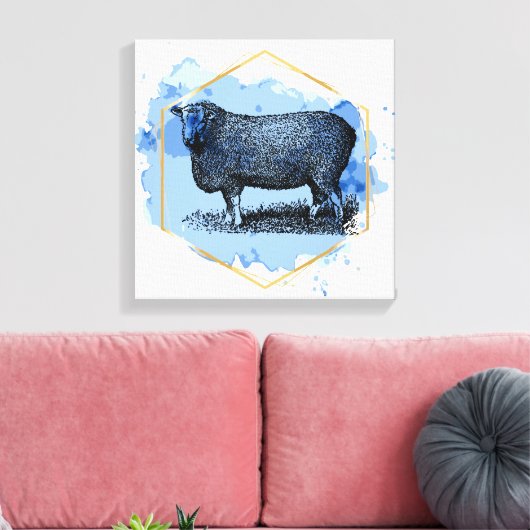  schapen canvas afdruk (Insitu (Woonkamer))