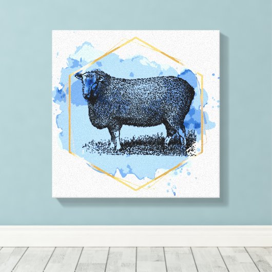  schapen canvas afdruk (Insitu (Houten vloer))