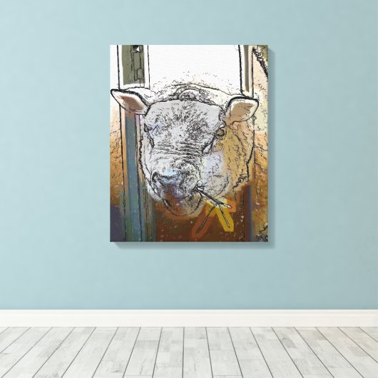 SCHAPEN CANVAS AFDRUK (Insitu (Houten vloer))