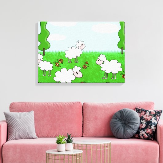 Schapen Canvas Afdruk (Insitu (Woonkamer))