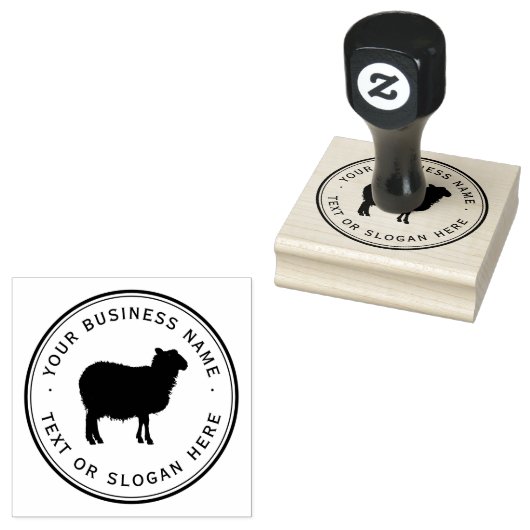 schapen Custom Business Logo Large Rubberstempel (Gestempeld)