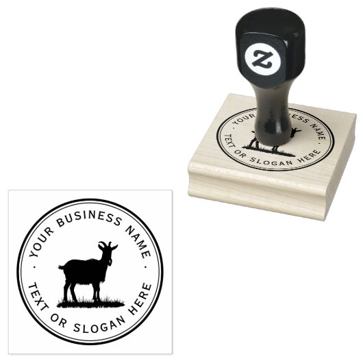 schapen Custom Business Logo Large Rubberstempel (Gestempeld)