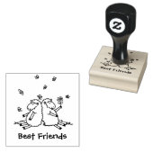 Schapen die bevriend zijn met de cartoon van vlind rubberstempel (Gestempeld)