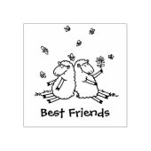 Schapen die bevriend zijn met de cartoon van vlind rubberstempel (Afrduk)
