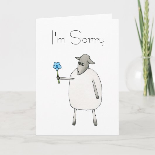 Schapen die een Droevige Bloem geven, Kaart (Voorkant)