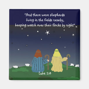 Schapen die hun kuddes bekijken magneet