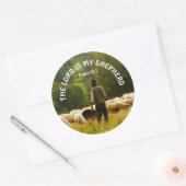 Schapen die over schapenkoppel kijken Klassieke Ro Ronde Sticker (Envelop)