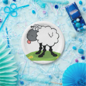 Schapen die tong uitsteken papieren bordje (Feest)