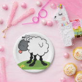 Schapen die tong uitsteken papieren bordje (Feest)