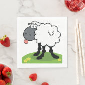 Schapen die tong uitsteken servet (Insitu)