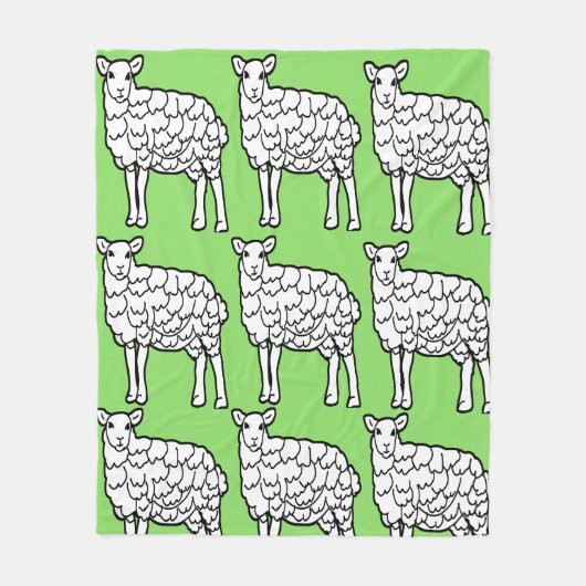 Schapen dierpatroon ontwerp schapenliefhebber fleece deken (Voorkant)