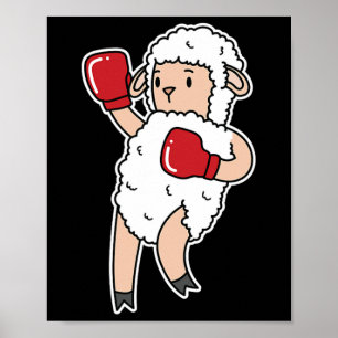 Schapen doen aan boksen poster