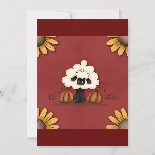 Schapen en bloemen kaart (Voorkant)