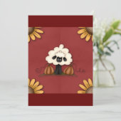 Schapen en bloemen kaart (Staand voorkant)