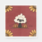 Schapen en bloemen servet (Voorkant)