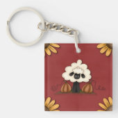 Schapen en bloemen sleutelhanger (Voorkant)