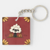 Schapen en bloemen sleutelhanger (Achterkant)