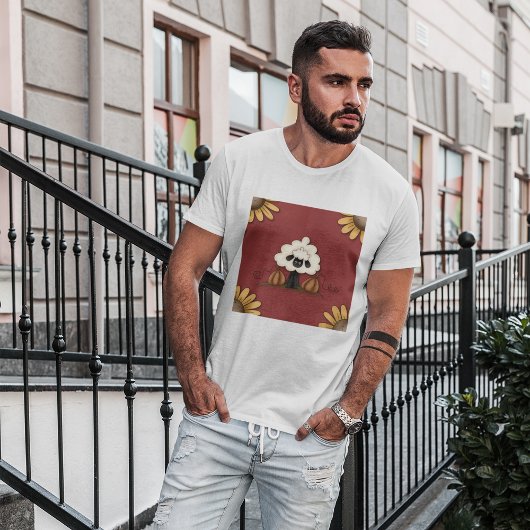 Schapen en bloemen t-shirt