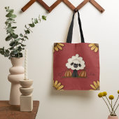 Schapen en bloemen tote bag