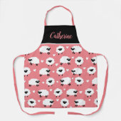 Schapen en harten met naam - Roze Schort (Voorkant)
