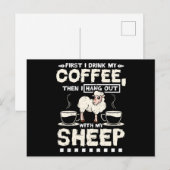 Schapen en koffie briefkaart (Voorkant / Achterkant)