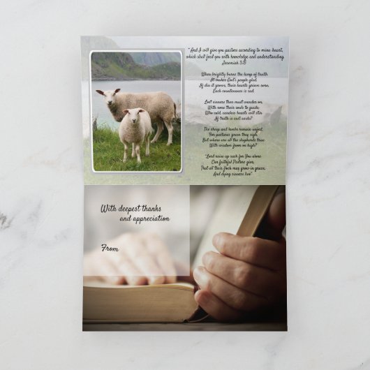 Schapen en lammeren Bedankt en waardering voor Pas Kaart (Binnen)