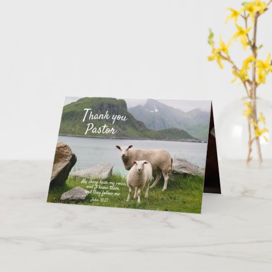 Schapen en lammeren Bedankt en waardering voor Pas Kaart (Gele Bloem)