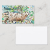 Schapen en lammeren in overteeld tuinschilderwerk visitekaartje (Voorkant / Achterkant)