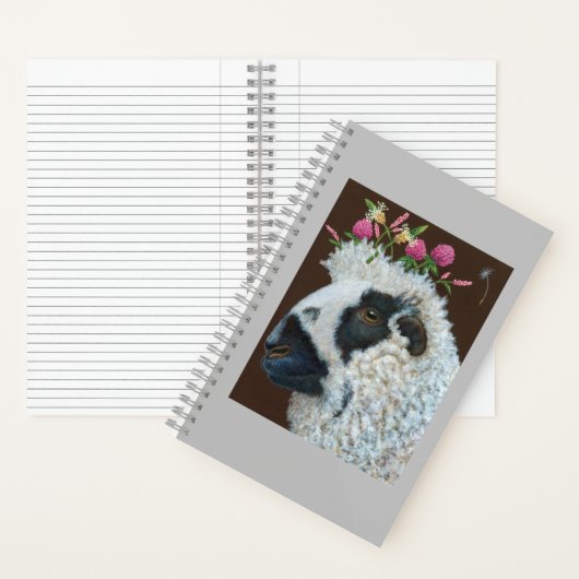 Schapen en lammeren met weidelementen petten notit notitieboek (Binnen)