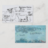 Schapen en lammeren Tekenende Visitekaartjes (Voorkant / Achterkant)