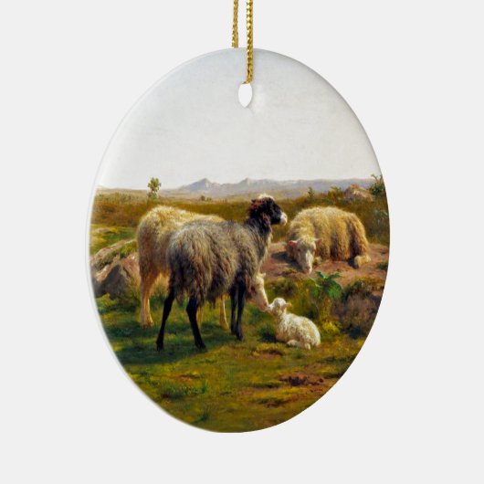 Schapen en lammeren van Rosa Bonheur Keramisch Ornament (Rechts)