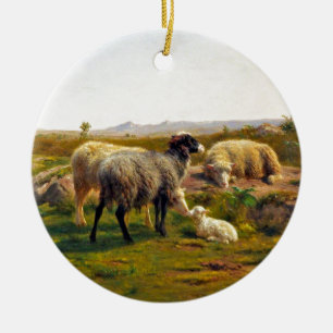 Schapen en lammeren van Rosa Bonheur Keramisch Ornament