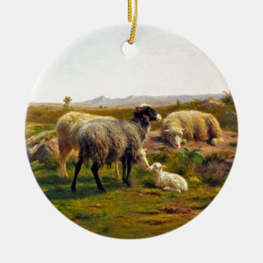 Schapen en lammeren van Rosa Bonheur Keramisch Ornament (Voorkant)