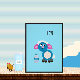 Schapen en melk perfect poster