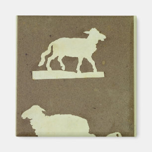 Schapen en schapen met lammeren magneet