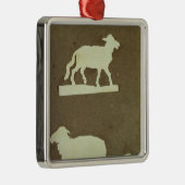 Schapen en schapen met lammeren metalen ornament (Rechts)