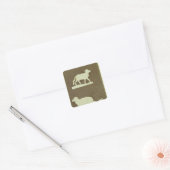 Schapen en schapen met lammeren vierkante sticker (Envelop)