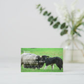 Schapen- en schapenhonden op het veld visitekaartje (Staand voorkant)