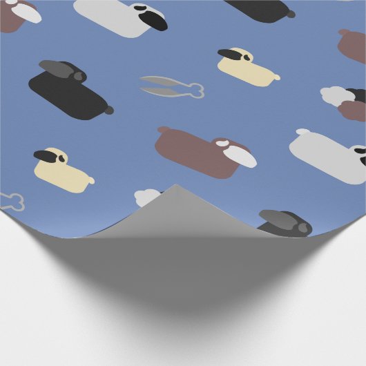 Schapen en scharen cadeaupapier (Hoek)