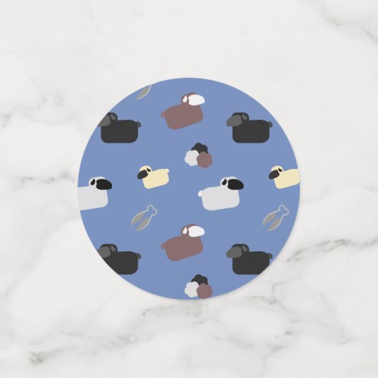 Schapen en scharen confetti (Kleine voorkant)