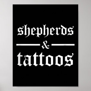 Schapen en Tattoos Funny Tattooed Dog Eigenaar Poster