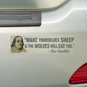 Schapen en Wolven Franklin Quote Bumper Stick Bumpersticker (Op auto)