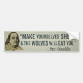Schapen en Wolven Franklin Quote Bumper Stick Bumpersticker (Voorkant)
