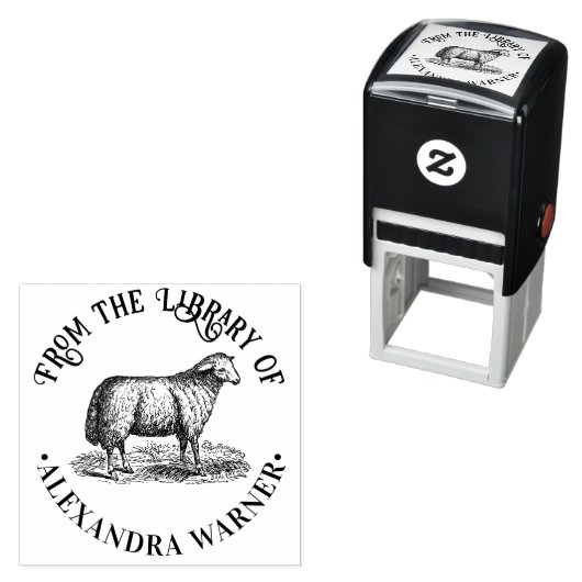  Schapen Ewe Boerderijdieren Bibliotheek Boeknaam Zelfinktende Stempel (In situ)