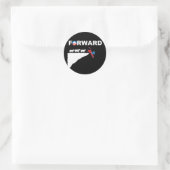 SCHAPEN GAAN VOORUIT RONDE STICKER (Tas)